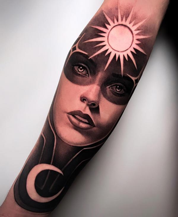 100 Sun and Moon Tattoos with Meaning
