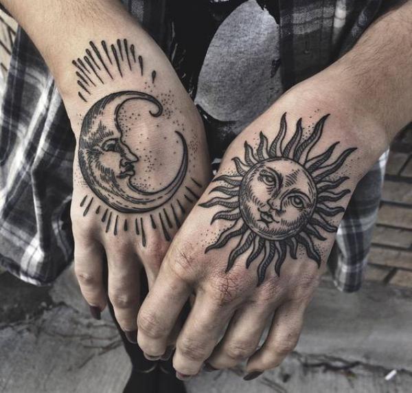 100 Sun and Moon Tattoos with Meaning