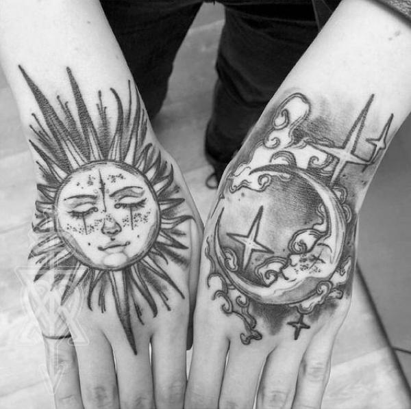 100 Sun and Moon Tattoos with Meaning