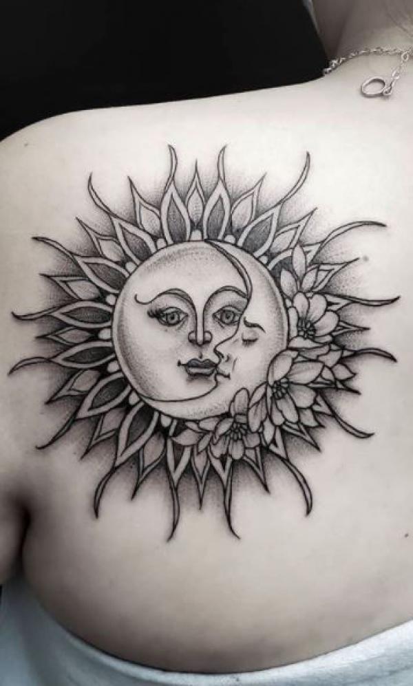 100 Sun and Moon Tattoos with Meaning