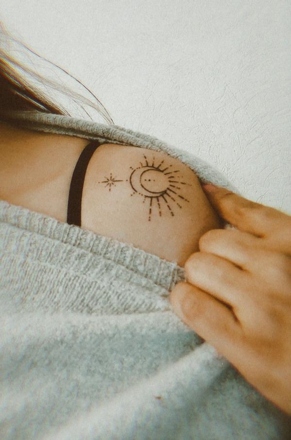 100 Sun and Moon Tattoos with Meaning