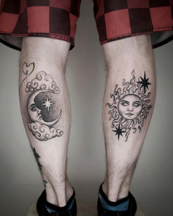 100 Sun and Moon Tattoos with Meaning