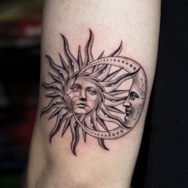100 Sun and Moon Tattoos with Meaning
