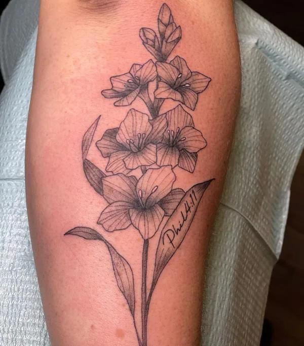 50 Gladiolus Tattoo Designs with Meaning