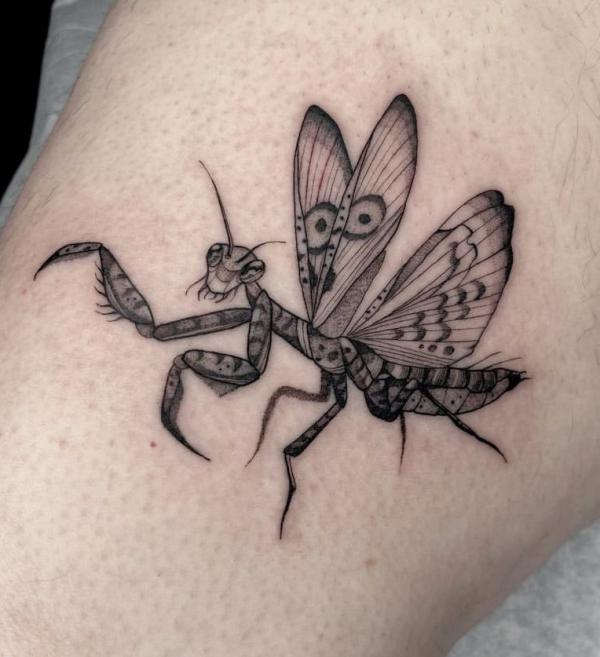 50 praying mantis tattoos: Meaning and Designs