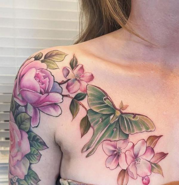 100 Luna Moth Tattoos: Meaning, Designs and Styles