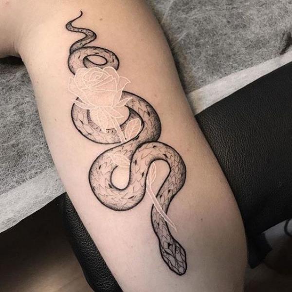 70 Rose and Snake Tattoo Designs with Meaning