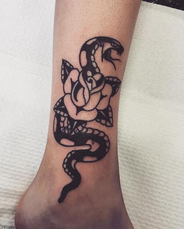 70 Rose and Snake Tattoo Designs with Meaning