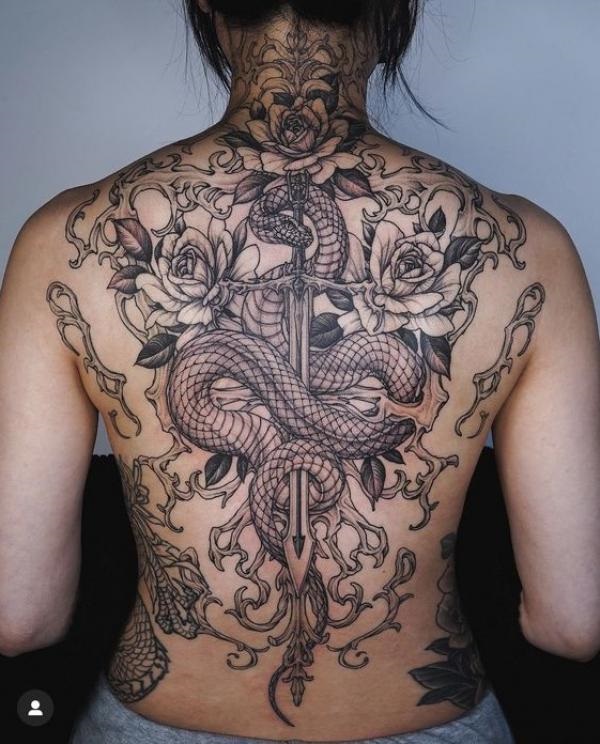 70 Rose and Snake Tattoo Designs with Meaning