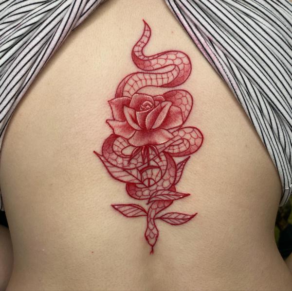70 Rose and Snake Tattoo Designs with Meaning