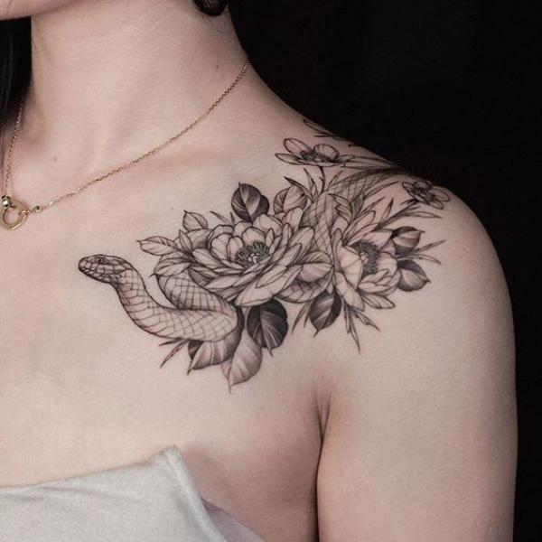 70 Rose and Snake Tattoo Designs with Meaning