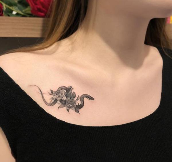 70 Rose and Snake Tattoo Designs with Meaning
