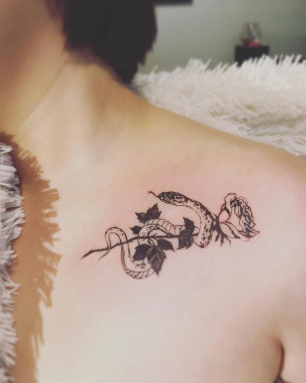 70 Rose and Snake Tattoo Designs with Meaning