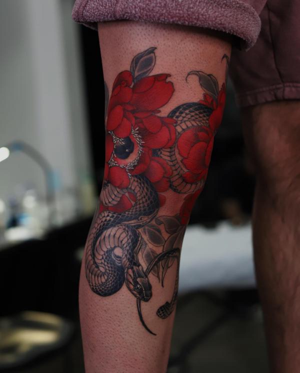 70 Rose and Snake Tattoo Designs with Meaning