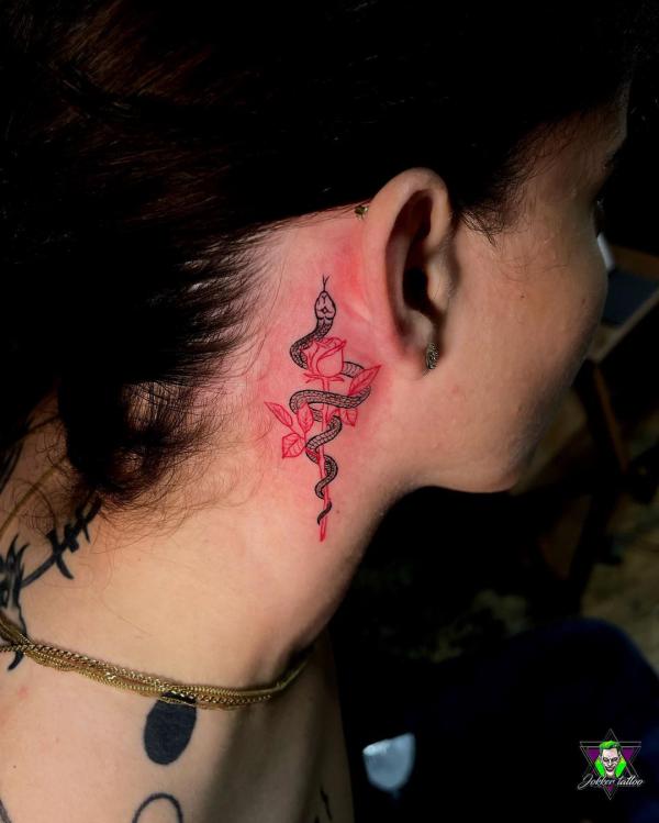 70 Rose and Snake Tattoo Designs with Meaning