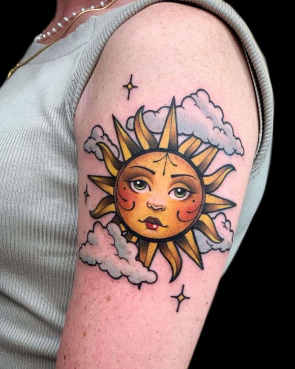 160 Sun Tattoo Designs with Meaning