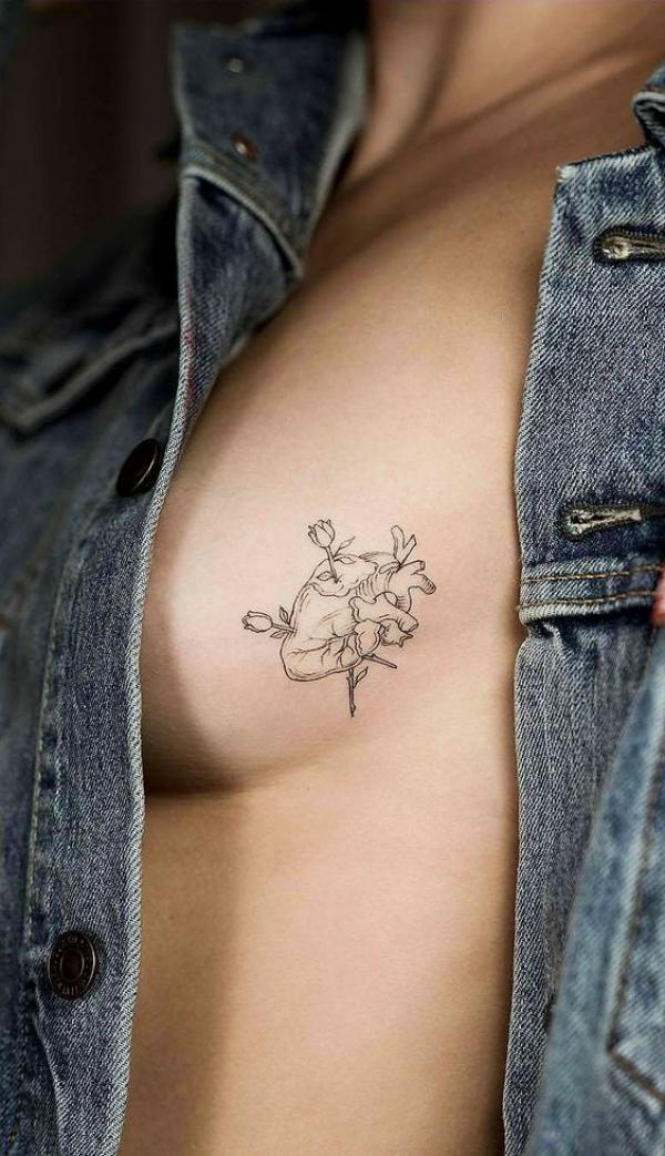 80 Cute Side Boob Tattoos for women
