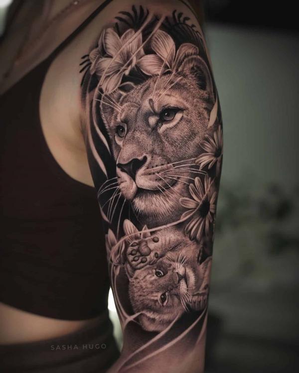 20 Lioness and Cub Tattoo Designs with Meaning