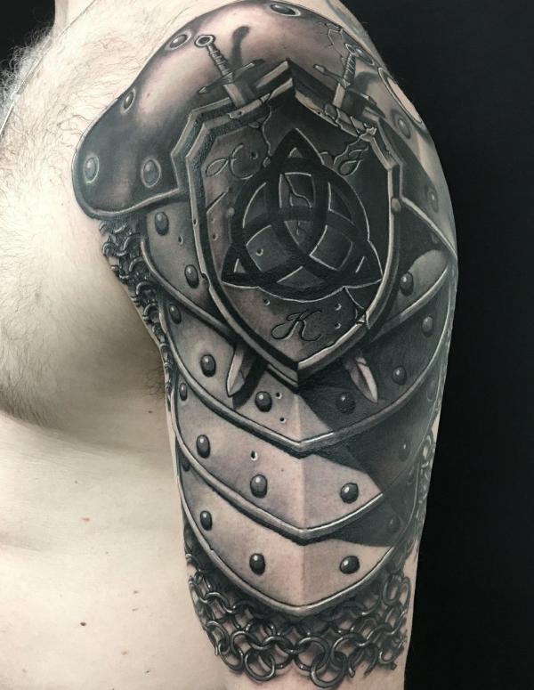 70 Shield Tattoo Designs with Meaning