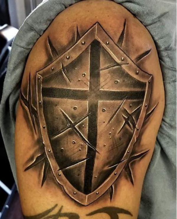 70 Shield Tattoo Designs with Meaning