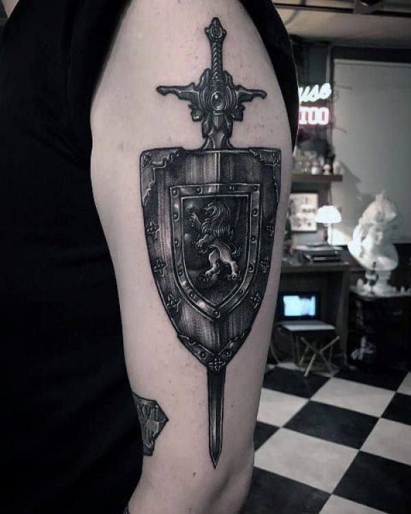 70 Shield Tattoo Designs with Meaning