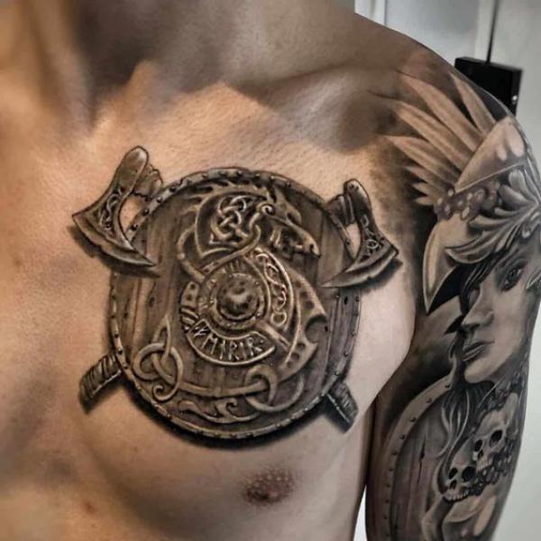 70 Shield Tattoo Designs with Meaning
