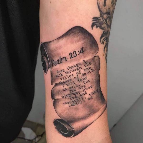 Fear No Evil: Bold Psalm 23:4 Tattoo Designs