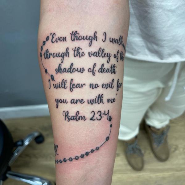 Fear No Evil: Bold Psalm 23:4 Tattoo Designs