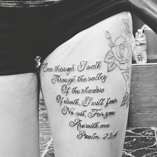 Fear No Evil: Bold Psalm 23:4 Tattoo Designs
