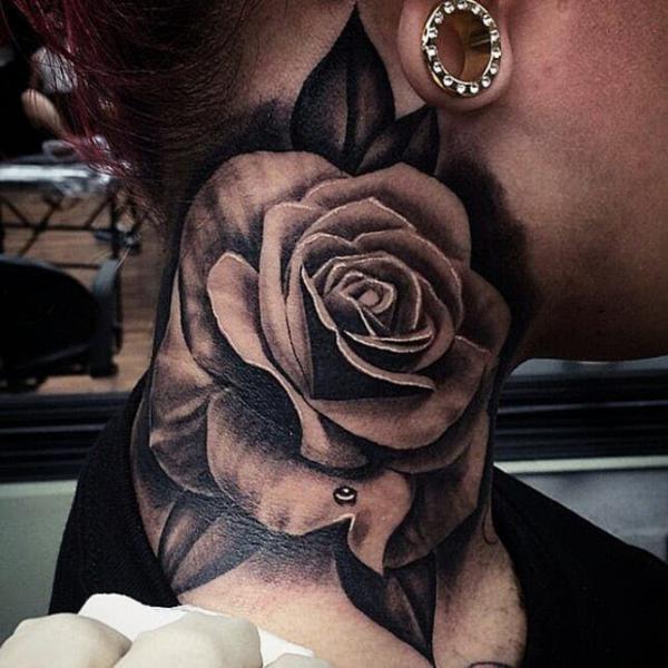 30 Captivating Black and White Rose Tattoo Designs