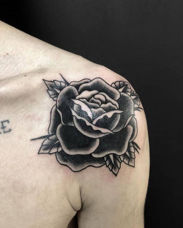 30 Captivating Black and White Rose Tattoo Designs