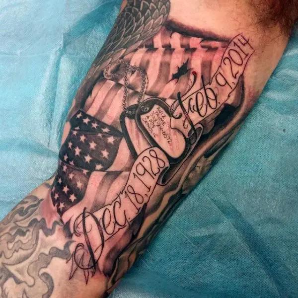 50 Dog Tag Tattoo Designs to Honor Your Heroes