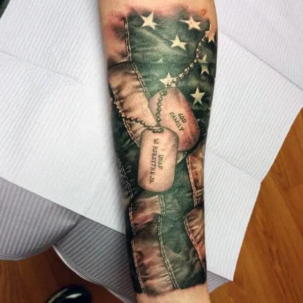50 Dog Tag Tattoo Designs to Honor Your Heroes