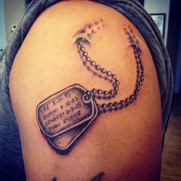50 Dog Tag Tattoo Designs to Honor Your Heroes