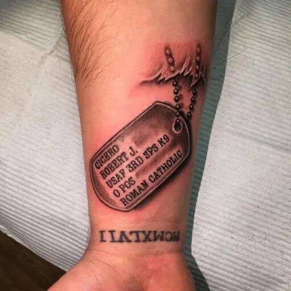 50 Dog Tag Tattoo Designs to Honor Your Heroes
