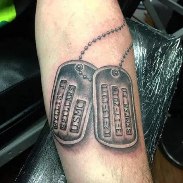 50 Dog Tag Tattoo Designs to Honor Your Heroes