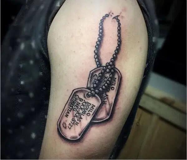 50 Dog Tag Tattoo Designs to Honor Your Heroes