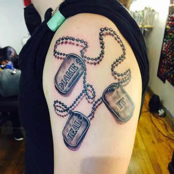 50 Dog Tag Tattoo Designs to Honor Your Heroes