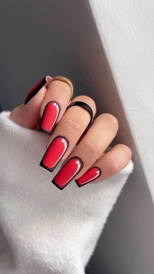 Red and Black Nail Art - A Bold and Stylish Statement
