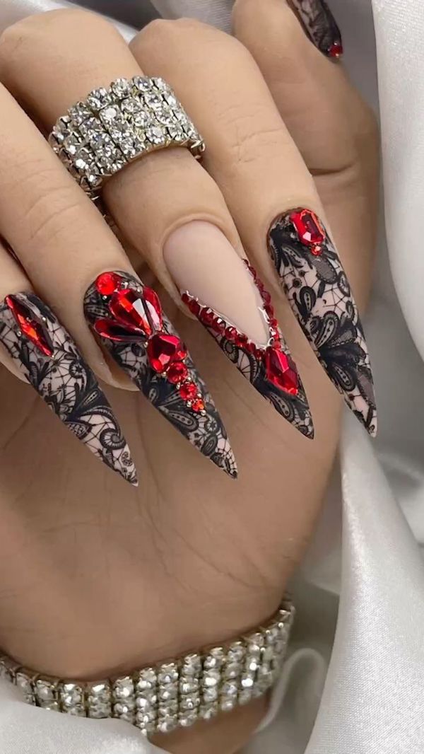 Red and Black Nail Art - A Bold and Stylish Statement