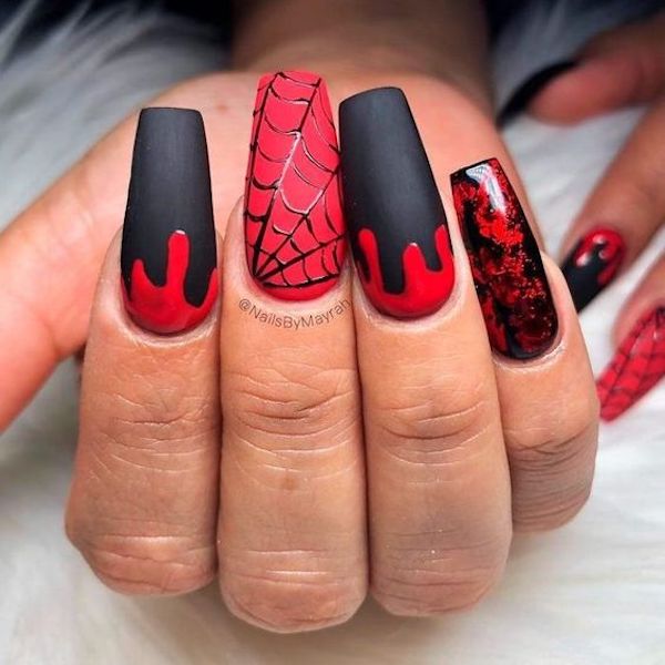 Red and Black Nail Art - A Bold and Stylish Statement