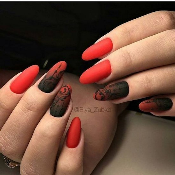 Red and Black Nail Art - A Bold and Stylish Statement