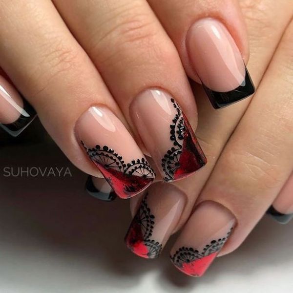 Red and Black Nail Art - A Bold and Stylish Statement
