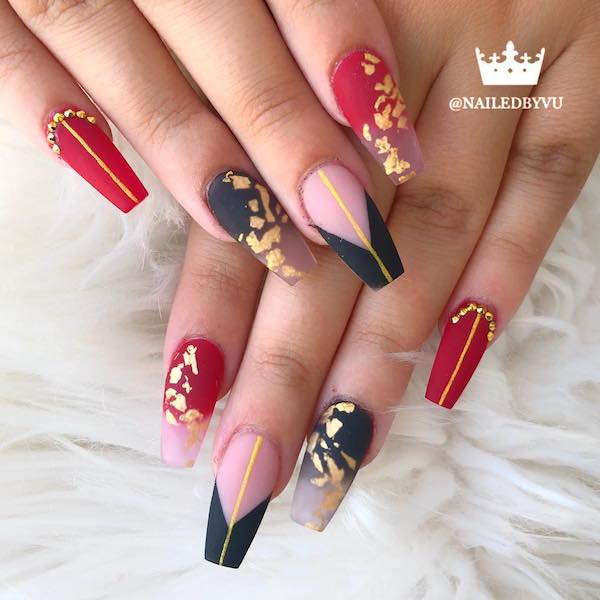 Red and Black Nail Art - A Bold and Stylish Statement