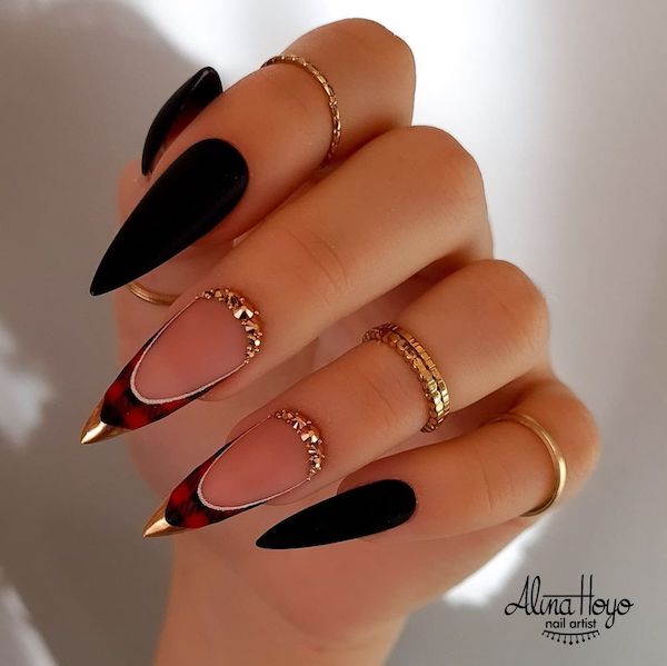 Red and Black Nail Art - A Bold and Stylish Statement