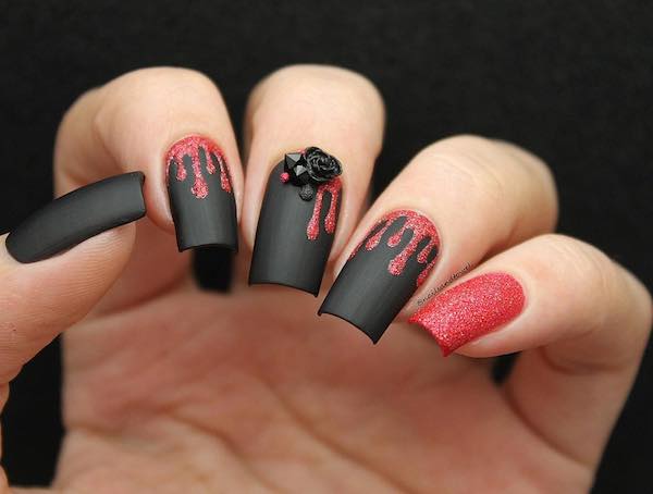 Red and Black Nail Art - A Bold and Stylish Statement