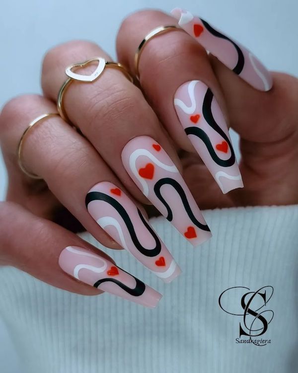 Red and Black Nail Art - A Bold and Stylish Statement