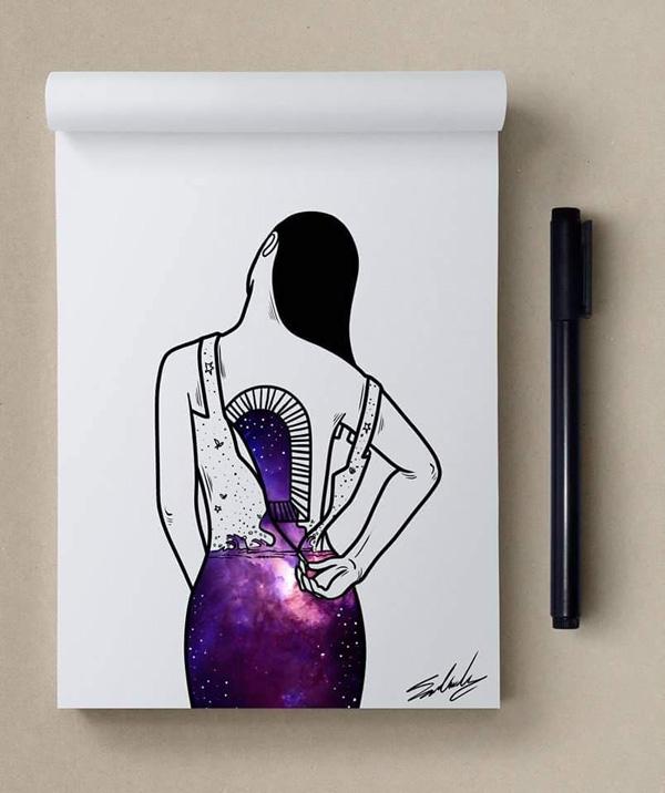 Stars Themed Illustrations by Muhammed Salah