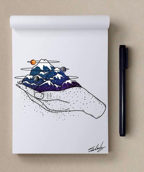 Stars Themed Illustrations by Muhammed Salah