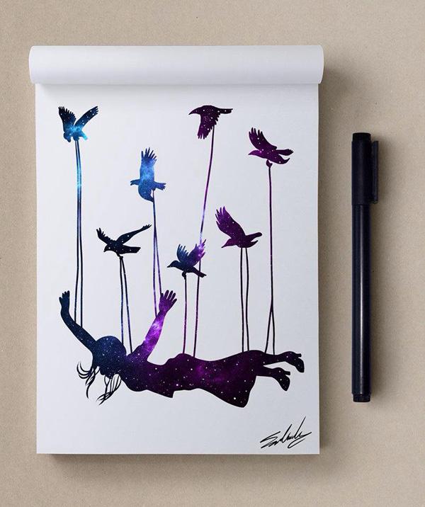 Stars Themed Illustrations by Muhammed Salah